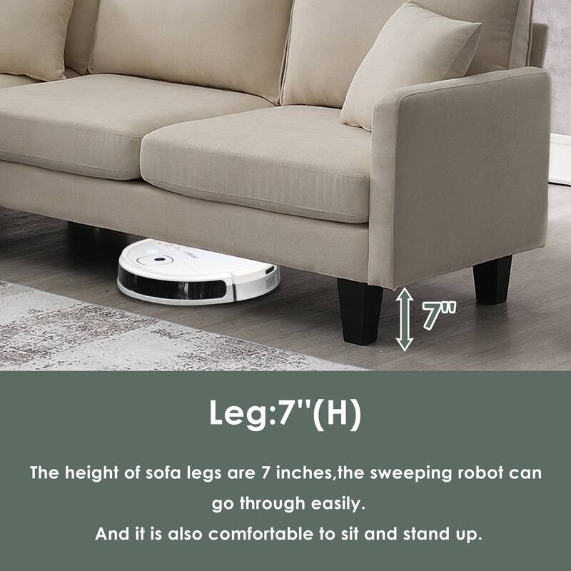 5Seat Practical Couch Set LShape Sectional Sofa w/Chaise Lounge Bed