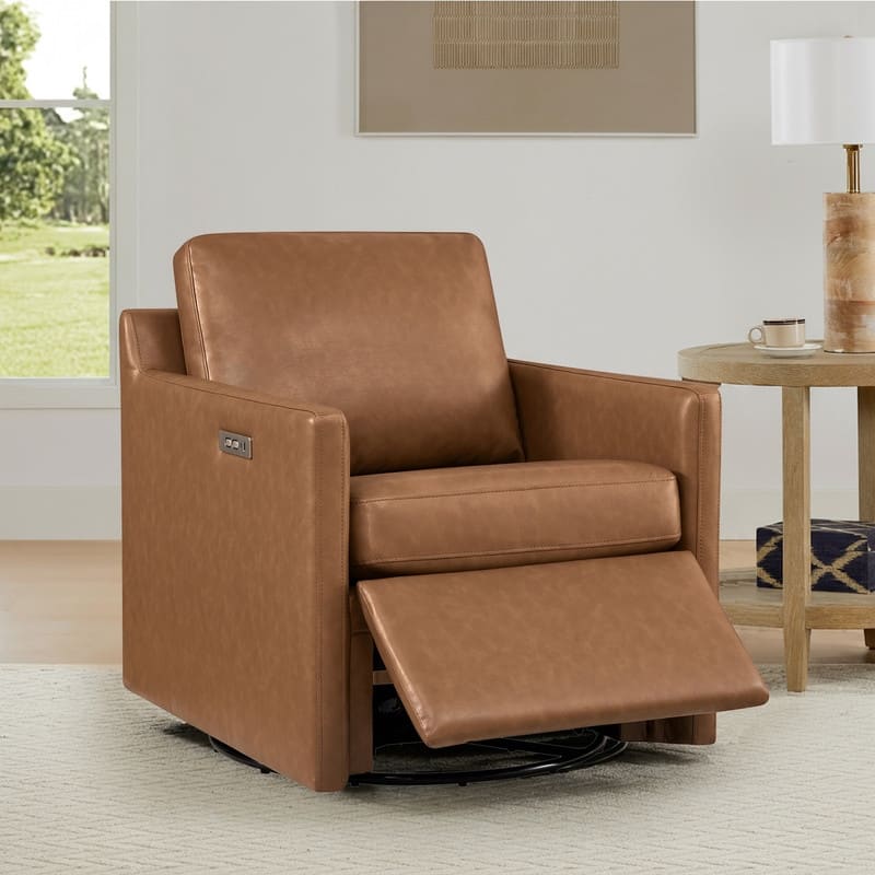 Spruce & Spring Nora Power Swivel Accent Chair Wall Hugger with Electric Footrests