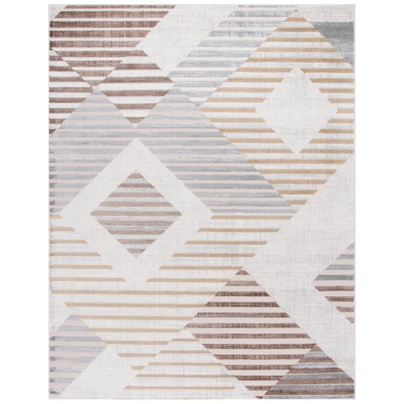 SAFAVIEH Palma Lassie Mid-Century Modern Rug - 11' x 15' - Beige/Light Grey