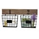 preview thumbnail 7 of 5, Hanging Double Wire Basket Organizer - Wall Mount Storage, Rustic Style by Lavish Home - 24 x 2.5 x 12