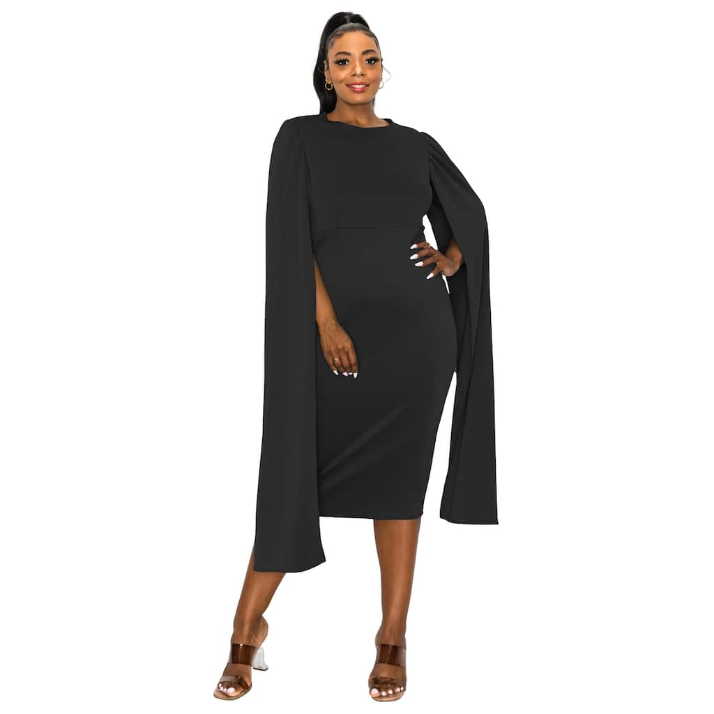 L I V D Women's Plus Size Naomi Cape Dress