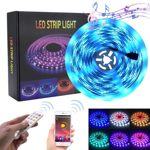 LED Strip Lights RGB Strips Waterproof Music Sync Color Changing(1 or 2 Pack). Opens flyout.