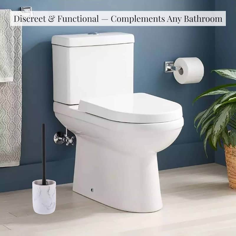 4-Piece Marble Bathroom Accessory Set - 10"L x 10"W x 10"H