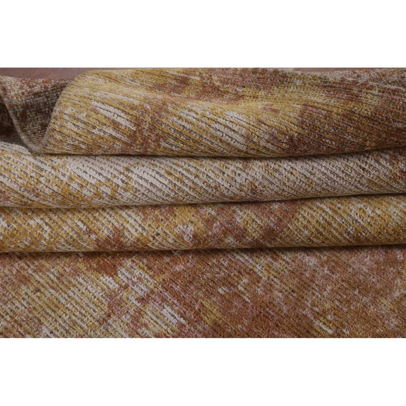 All-Over Abstract Oriental Area Rug Handmade Wool Carpet - 7'10" x 10'0"