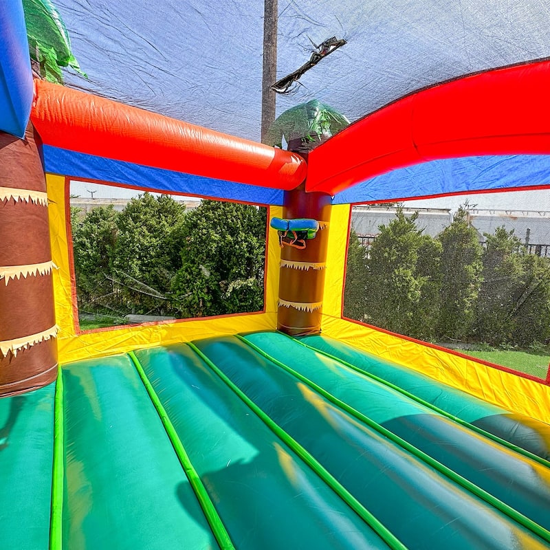 HeroKiddo Safari Commercial Grade Inflatable Bounce House for Kids with Air Blower, PVC Vinyl, Lightweight, Outdoor Play