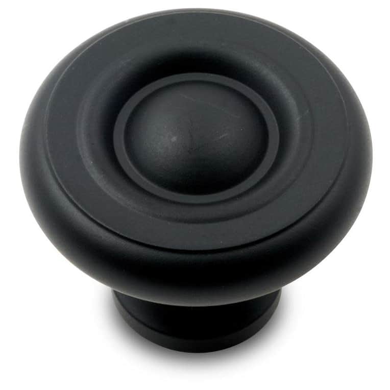RK International CK 4244 Small Plain 1-1/4" Mushroom Cabinet Knob - Black