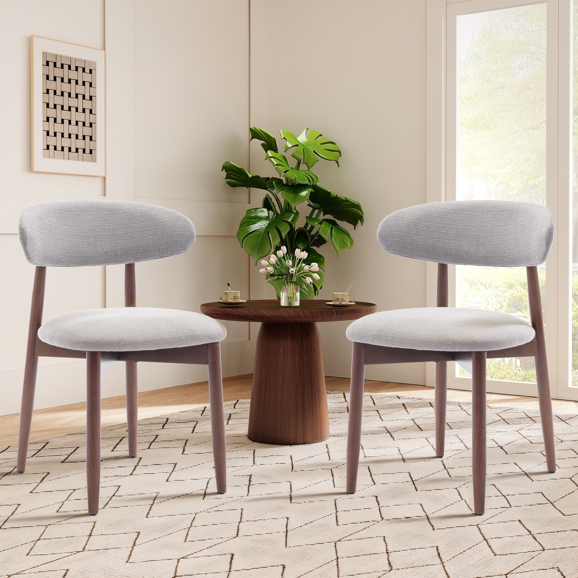 RENEWLINE Modern Farmhouse Wooden Dining Chairs (Set of 2/4/6