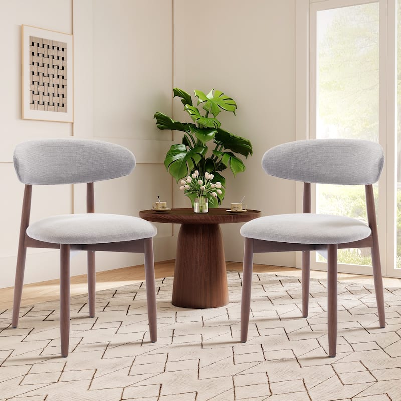 Modern Farmhouse Wooden Dining Chairs (Set of 2/4/6) – Upholstered Fabric Side Chairs with Floor Protectors