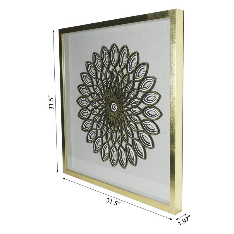 HUJI Abstract Geometry Art Shadow Box Wall Decor