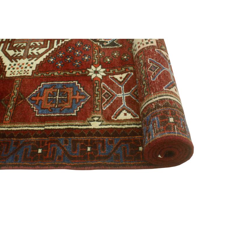 Noori Rug Fine Vintage Distressed Sayagul Red/Ivory Runner - 3'6" x 9'10"