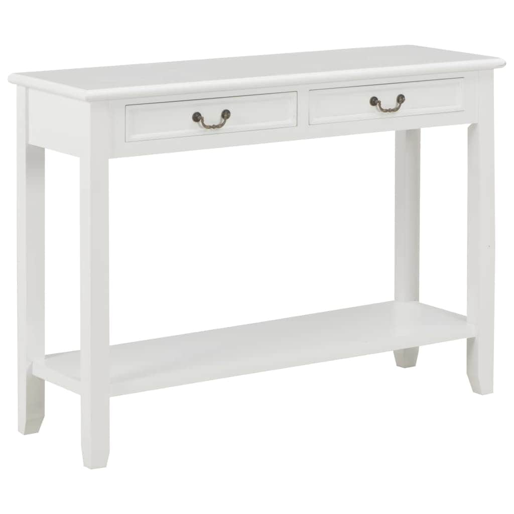vidaXL Console Table White 43.3"x13.7"x31.4"Wood