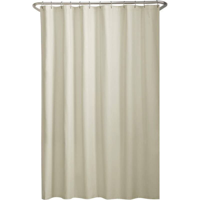 Water-Repellent Fabric Shower Curtain Liner, 70" x 72", Bone
