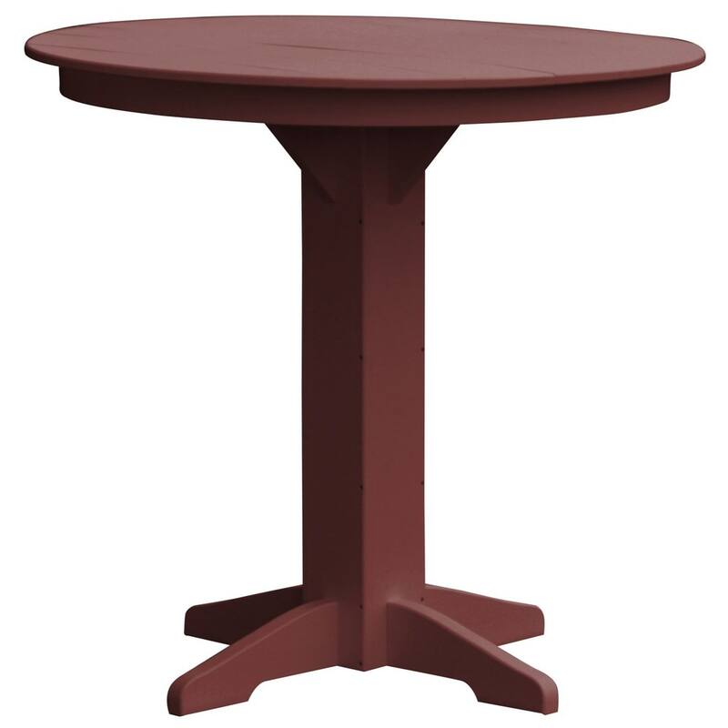Poly Lumber Round Bar Table - 44" - Cherrywood