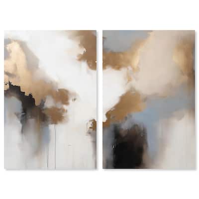 Golden Nebula Canvas Set of 2 by Art Remedy, Gallery Wrapped