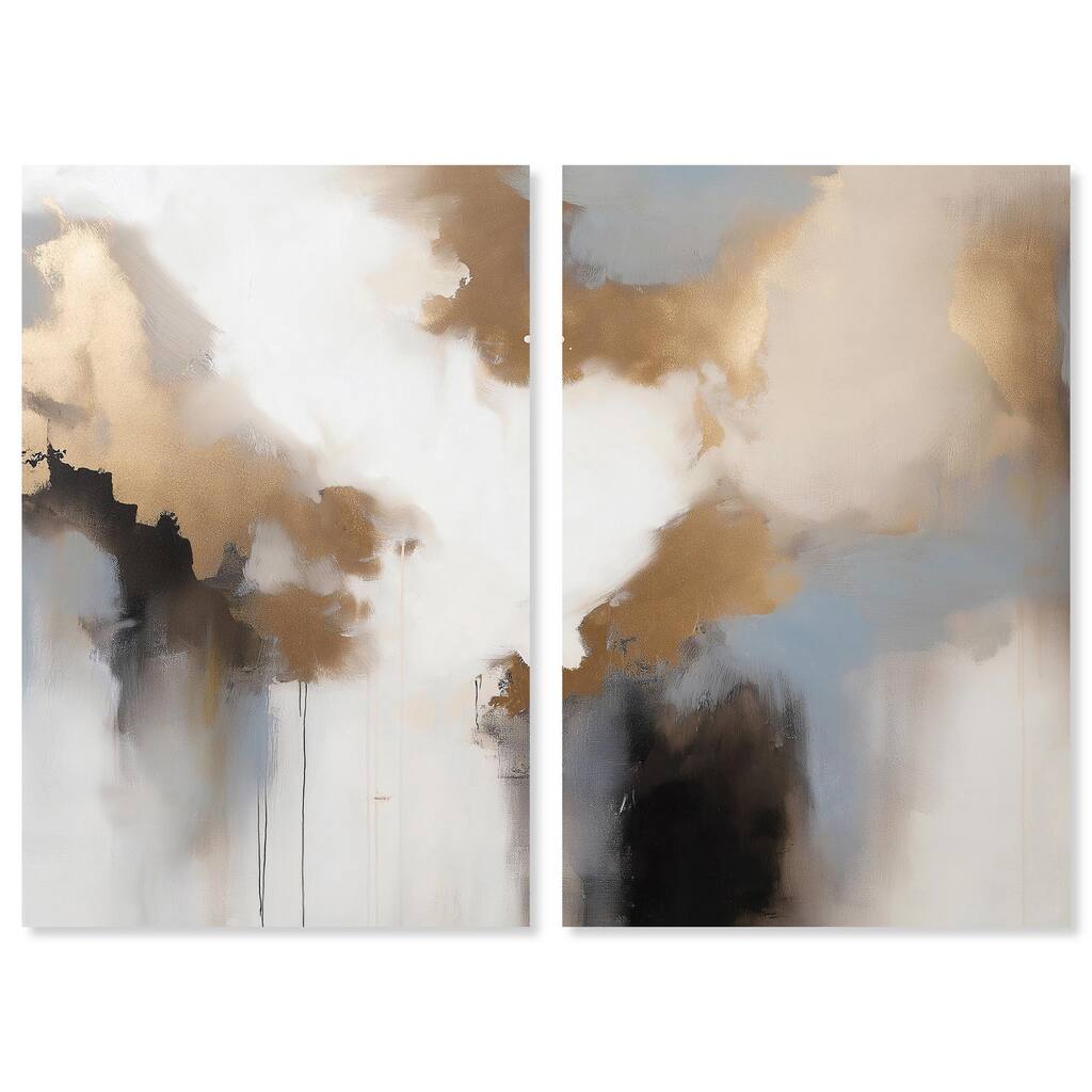Golden Nebula Canvas Set of 2 by Art Remedy, Gallery Wrapped