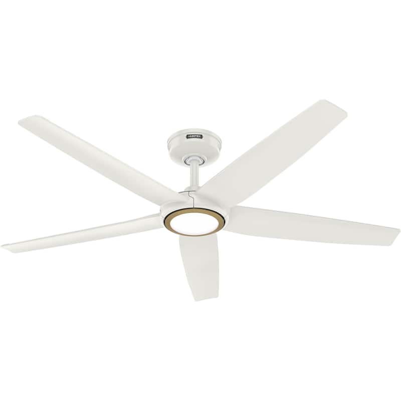 Hunter ZenTech Indoor / Outdoor 5-Blade Smart Ceiling Fan w/ LED Light and Handheld Remote.