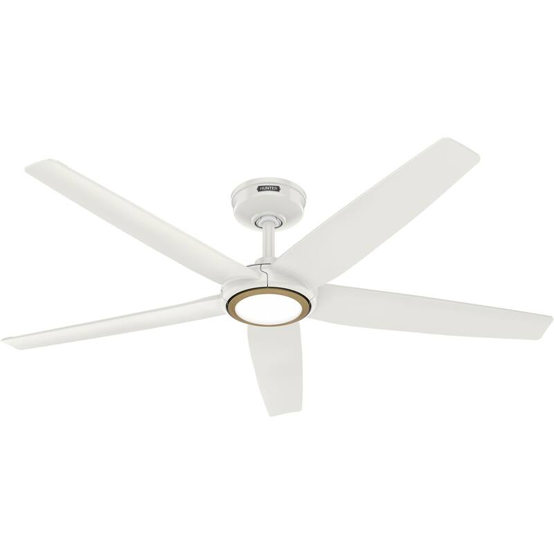 Hunter Zentech Wi-Fi ENERGY STAR Damp Rated Ceiling Fan w/ LED Light and Handheld Remote - Modern & Contemporary - SMART FAN!