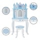 preview thumbnail 5 of 4, Teamson Kids - Dreamland Castle Play Vanity Set - White / Ice Blue - 23.5" L x 12.52" W x 46.5" H