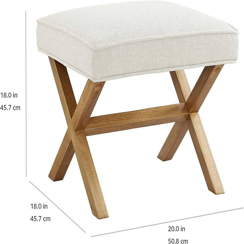 Mid-Century Modern X Square Ottoman Chair