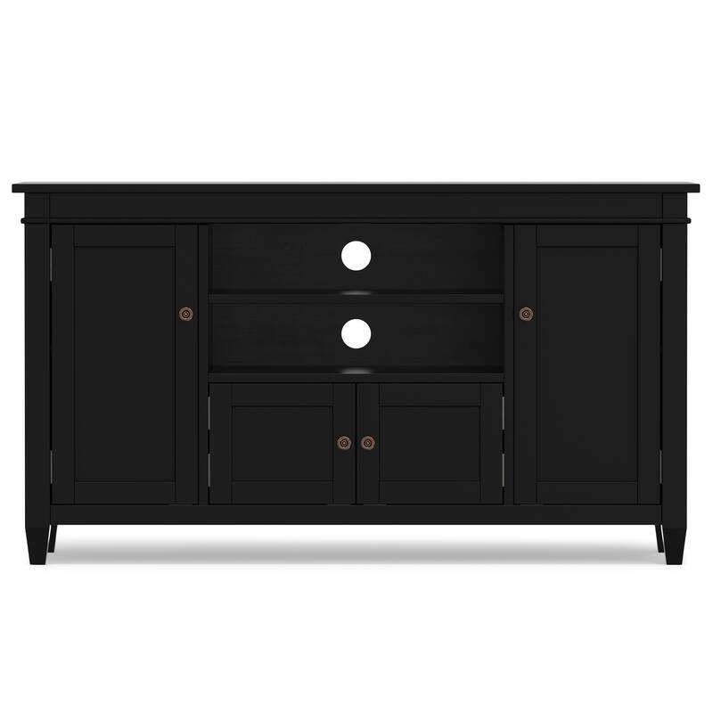 WYNDENHALL Sterling SOLID WOOD 54 inch Wide Transitional TV Media Stand For TVs up to 60 inches