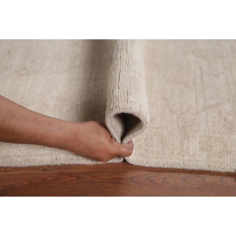 Hand Knotted Oriental 100% Wool Carpet Transitional All-Over Beige & Ivories Oushak Area Rug - 5' 0'' X 3' 2''