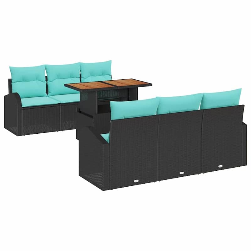 vidaXL 7 Piece Garden Sofa Set with Cushions - 70.5×24.4×27.2
