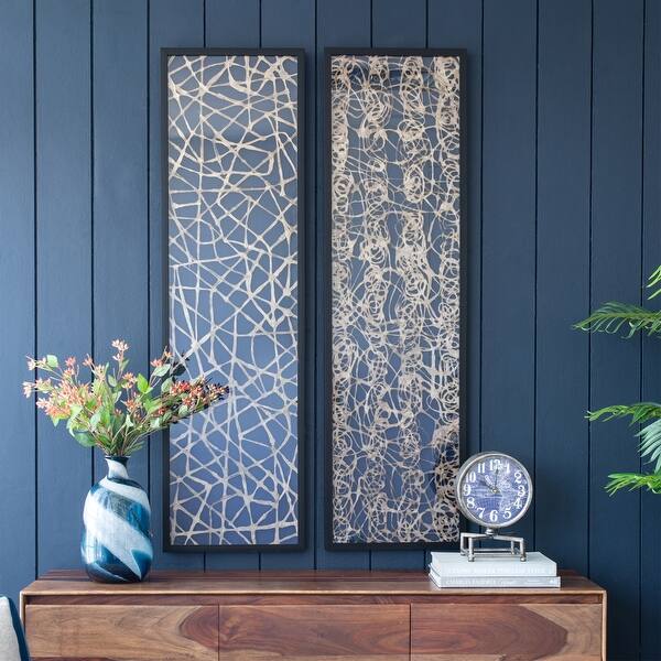 Rectangular Shaped Rice Paper Shadow Box Decor Wall Art(Set of 2) Bed