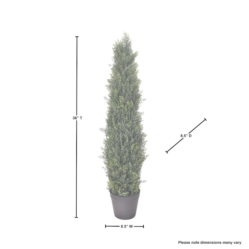 Potted Plastic Uv Treat Cypress Cone Topiary 36"