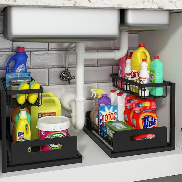 Under Sink Cabinet Organizer Pull Out Storage Shelves 1 Pack