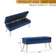 preview thumbnail 23 of 92, Velvet Storage Ottoman Bench with gold legs and Nailhead Trim for Bedroom/End of Bed/Entryway/Window