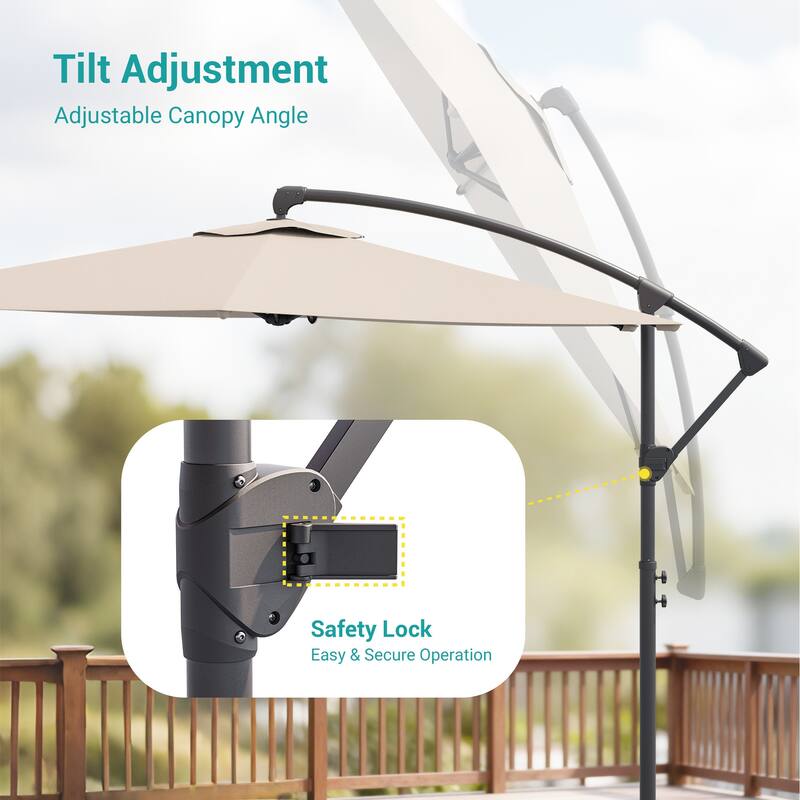 Sonkuki Outdoor 10FT Patio Offset umbrella for Garden