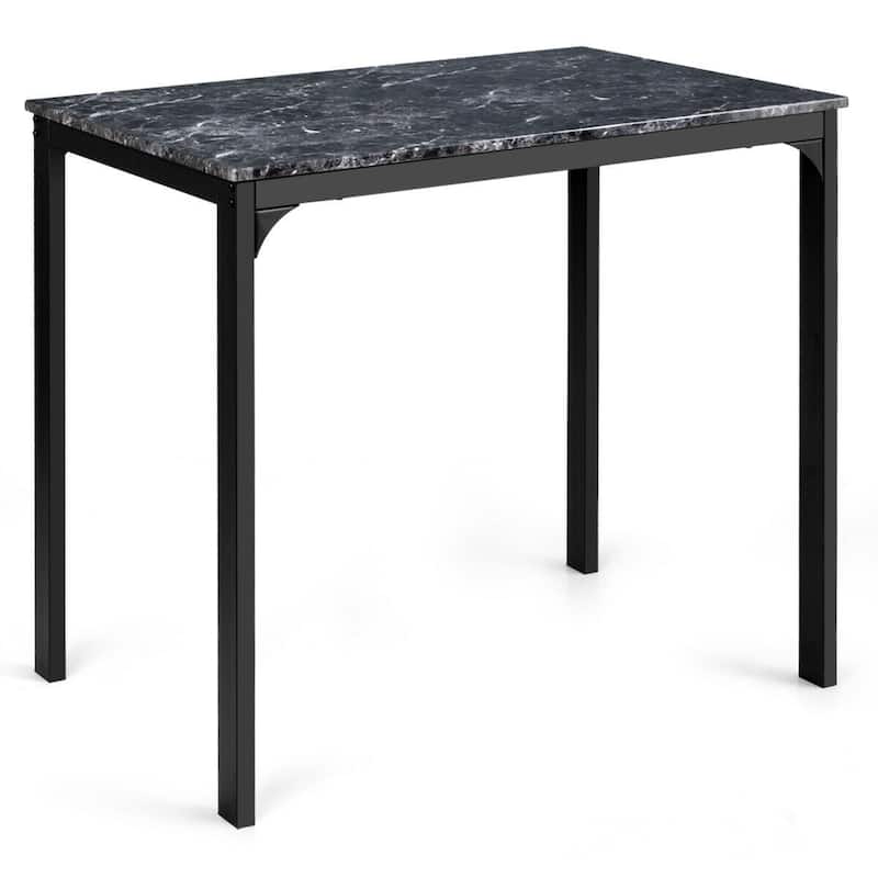 3 Piece Counter Height Dining Set Faux Marble Table
