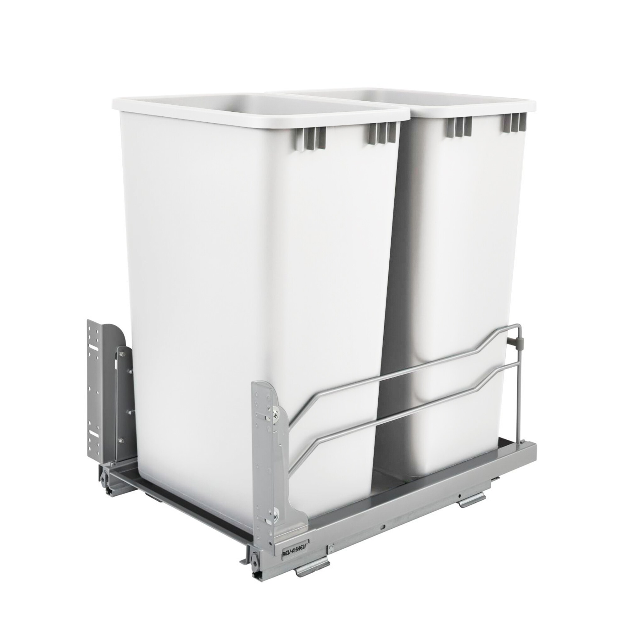 Rev-A-Shelf Double 50 Quart Bottom Mount Pull Out Waste Container for Full  Height Cabinets