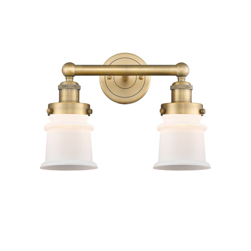 Innovations Lighting 616-2W-11-14 Canton Vanity Canton 2 Light 14" - Brushed Brass / Matte White
