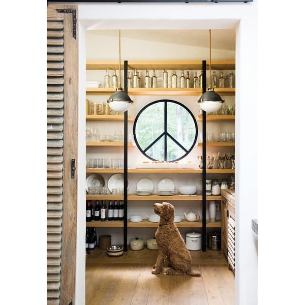 slide 2 of 3, Hinkley Fletcher 2-Light Pendant in Aged Zinc - Medium