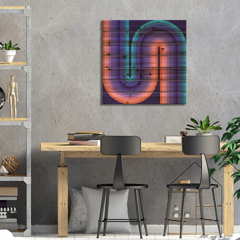 Flow Cool I Print On Wood by Greg Mably - Multi-Color