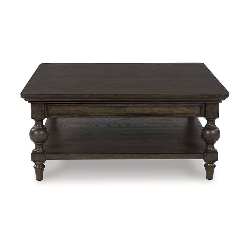 Signature Design by Ashley Veramond Dark Brown Square Cocktail Table - 42" W x 42" D x 18.63" H