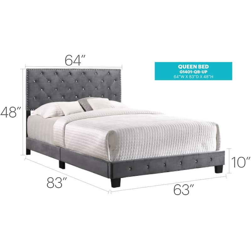 Sophisticated Gray Queen Bed with Transitional Style