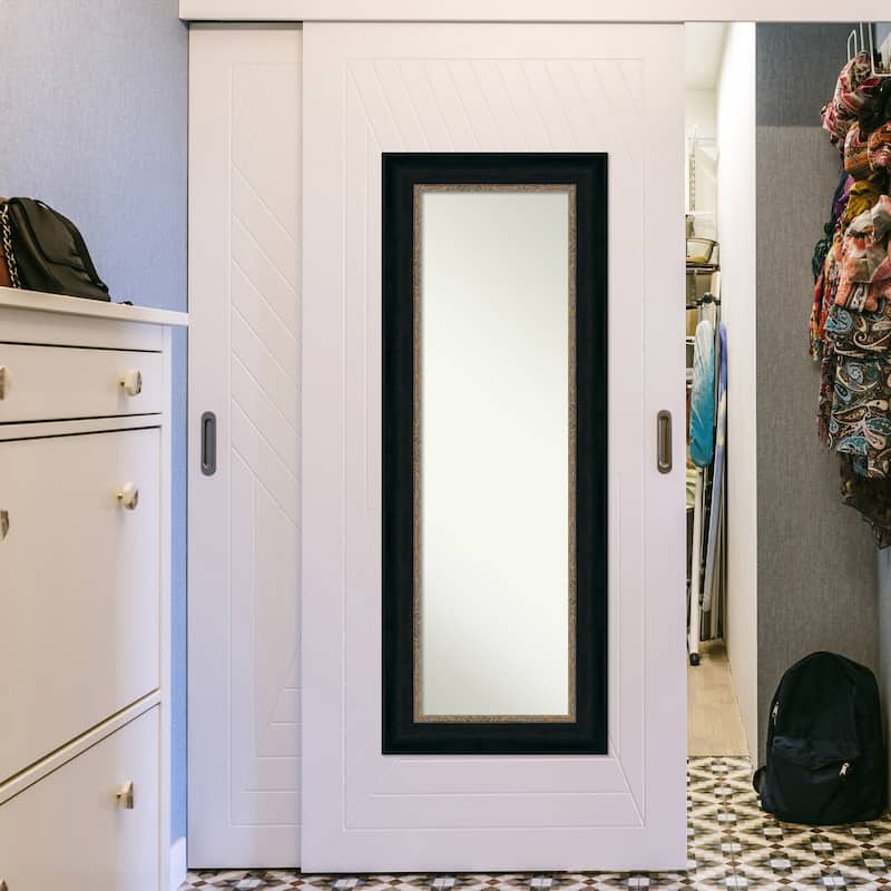 Non-Beveled Full Length On The Door Mirror - Paragon Frame - Paragon Bronze - Outer Size: 21 x 55 in