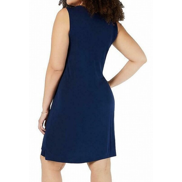 plus size navy blue t shirt dress