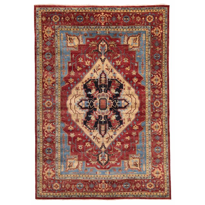 ECARPETGALLERY Hand-knotted Jules Serapi Dark Red Wool Rug - 9'10 x 13'10