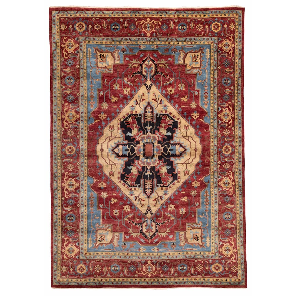 ECARPETGALLERY Hand-knotted Jules Serapi Dark Red Wool Rug - 9'10 x 13'10