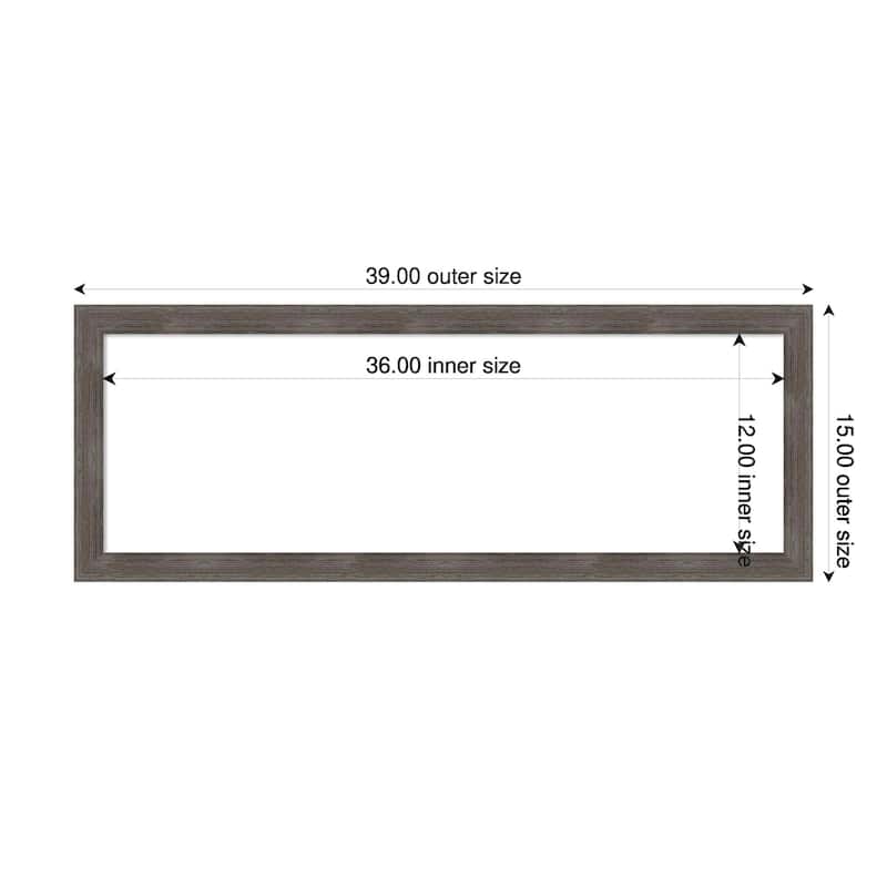 Amanti Art Pinstripe Lead Grey Framed Dry Erase Magnetic Board - 39 x 15 in