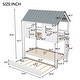 preview thumbnail 5 of 12, Kid Friendly Twin Size House Bunk Bed with Trundle, Roof & Windows