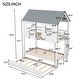 preview thumbnail 4 of 11, Twin Size House Bunk Bed with Trundle, Roof and Windows
