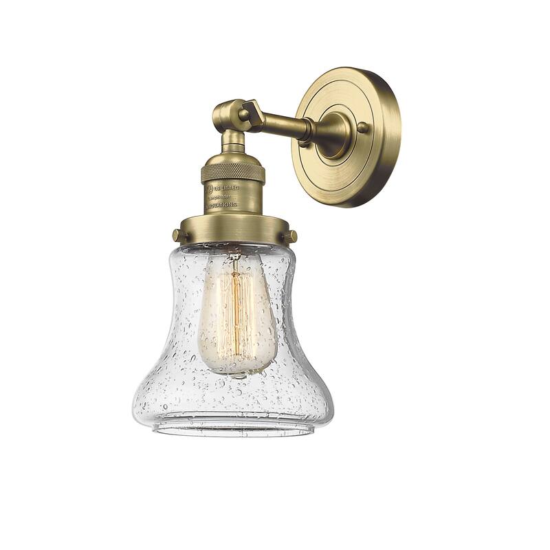 Innovations Lighting Bellmont Single Light 11" Tall Bathroom Sconce - Antique Brass / Seedy