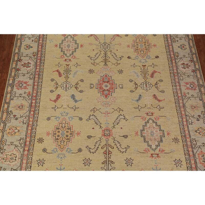 Vegetable Dye Heriz Serapi Rug Oriental Hand-Knotted Wool Carpet - 9'2"x 12'0"