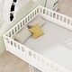 preview thumbnail 44 of 59, Pine Wood Floor Bed with Full-length Guardrail and Door for Kids, Adults
