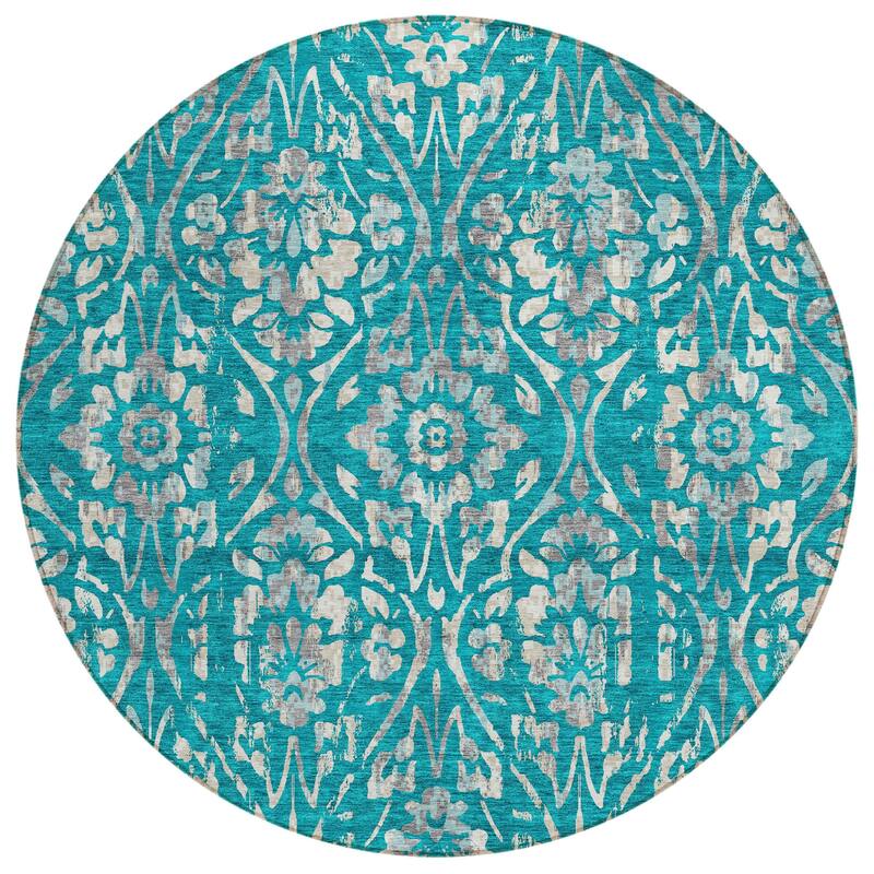 HomeRoots Floral Transitional Rectangle Outdoor Rug