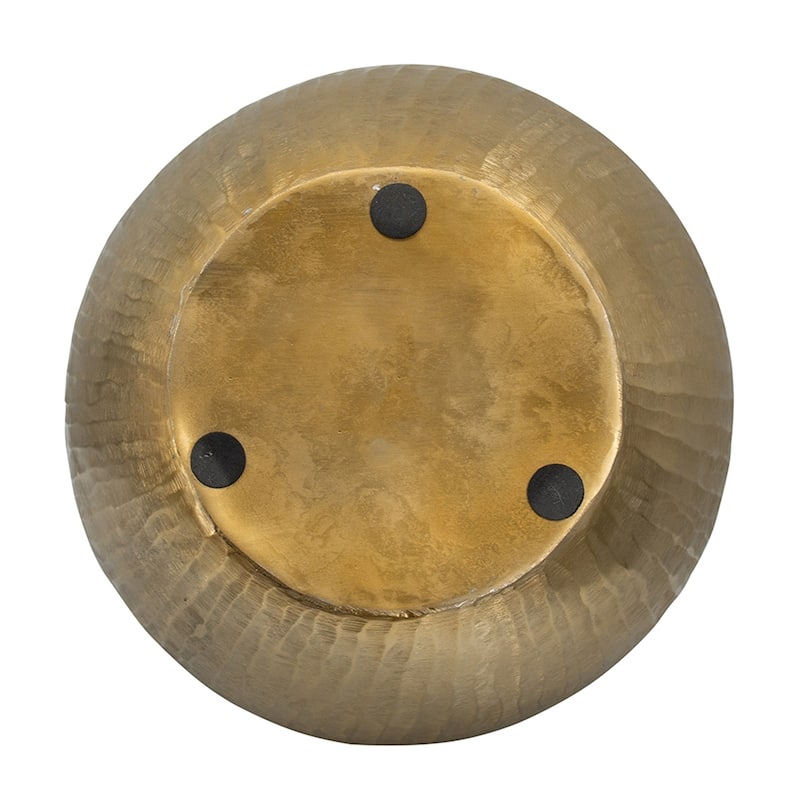 13.5x13.5x11.5" Aluminum Chisel Flower Vase, Gold